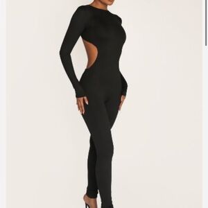 MYOUTFITONLINE Daphne Open Back Jumpsuit in Black